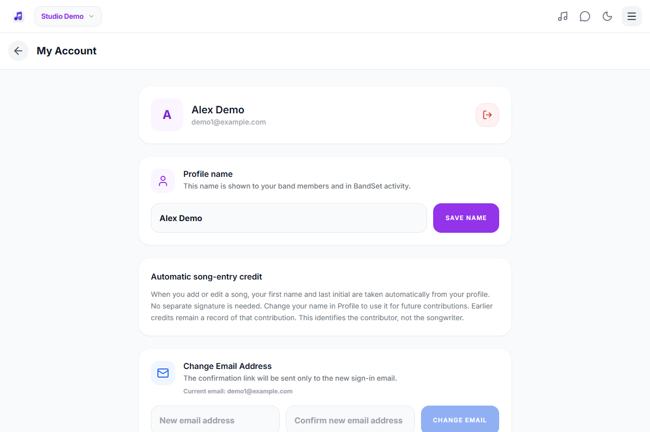 Profile and personal settings · Desktop