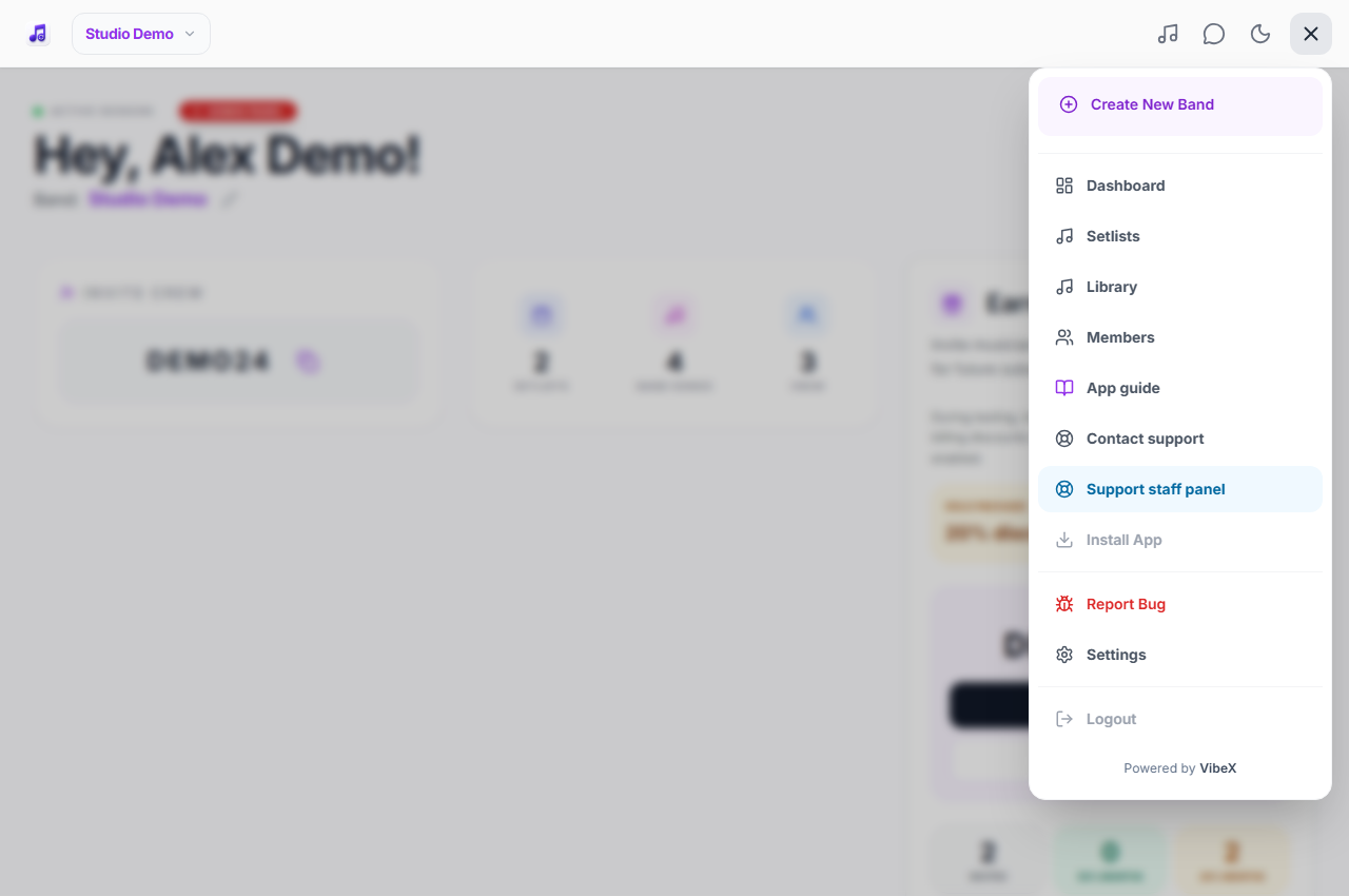 Navigation bar and open menu · Desktop